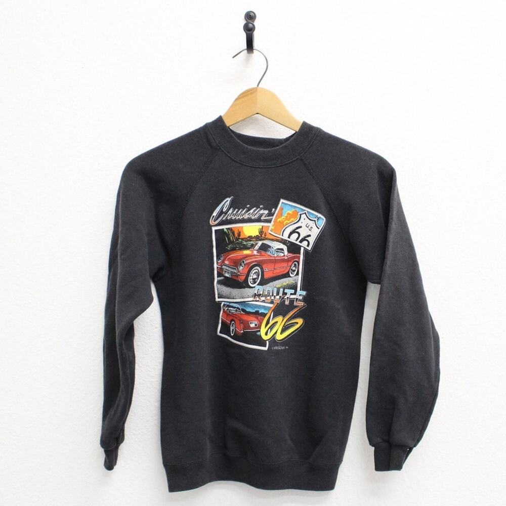Vintage Kids Cruisin Route 66 Sweatshirt Large